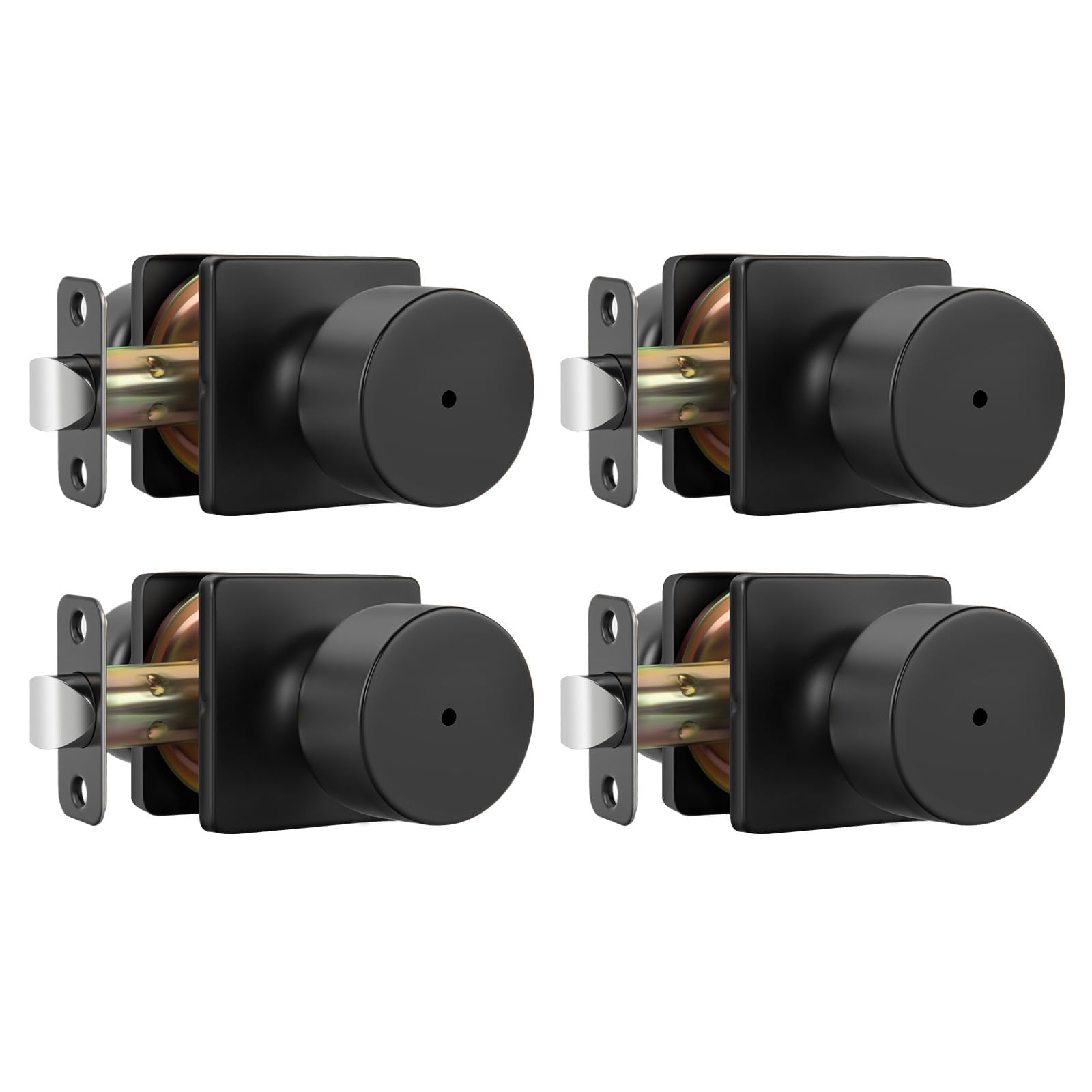 Goldenwarm Matte Black Door Knobs Interior 4 Pack