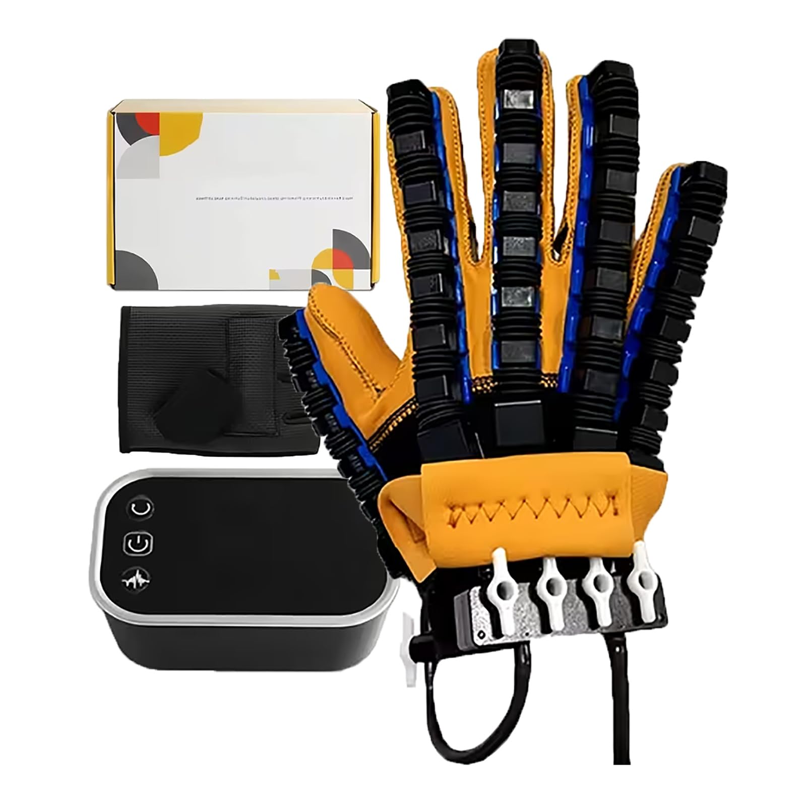 Guantes robóticos de rehabilitación, Equipo eléctrico para la función de la Mano, Pantalla LED HD Grande, para Terapia de Masaje de recuperación de Dedos hemiplejia Post-Ictus Right XL