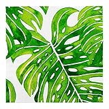 13 Inch Paper Luncheon Napkins, 20 Tropical Leaves Design Printed Napkins - 3-Ply, Textured Edges, White Paper Decorated Napkins, Soft And Strong, For Parties Or Catering Events - Restaurantware