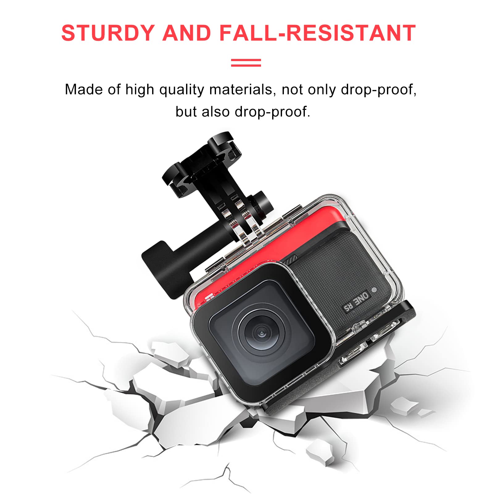 Yunseity Custodia Impermeabile Custodia Subacquea per Action Cam One RS 4K, Impermeabile Fino a 60 m/197 Piedi, per Immersioni, Snorkeling, Nuoto