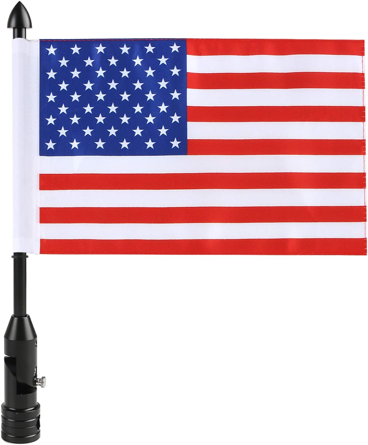 Motorcycle Flag Pole Mounts Fold Down 90° With American Premium Flag USA Flag Flip Down Holder Fit For 1/2'' Motorcycle Luggage Rack Harley Davidson Road King Touring Spring Honda Goldwing etc.