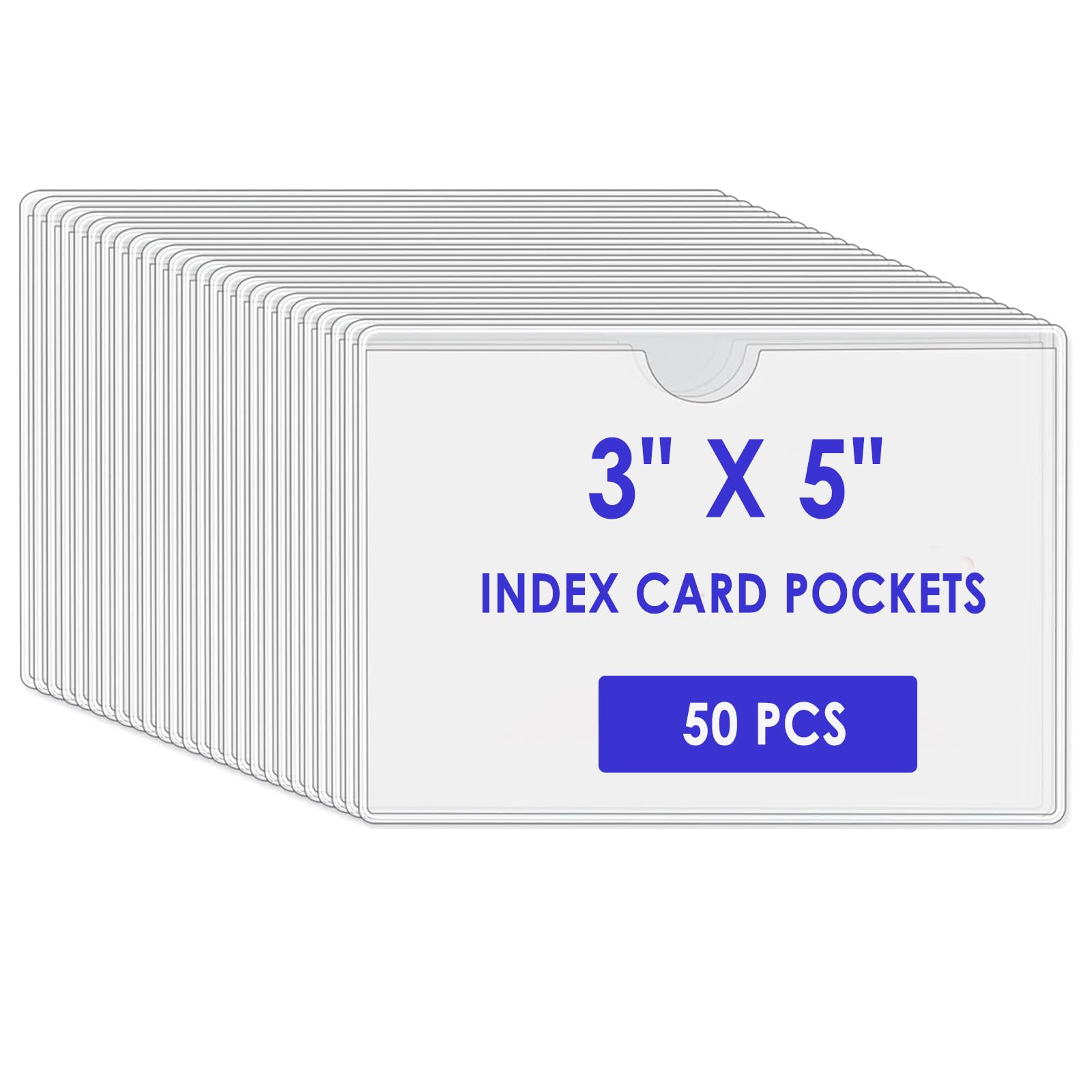 50 Pièces Pochettes Autocollantes Transparentes 10x6cm - Porte-Etiquettes Adhésifs Pour Cartes D'Index Et Organisation
