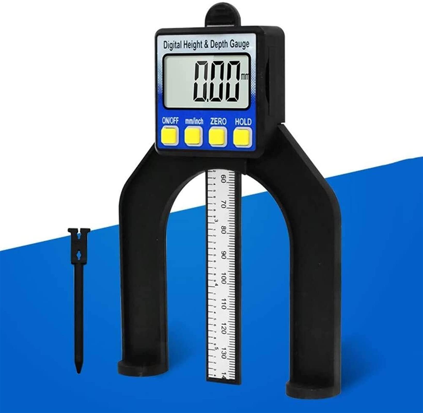 Tiefenmesser, LCD-Digital-Höhentiefenmesser, Schiebemessschieber, Messlineal, 0–80 mm