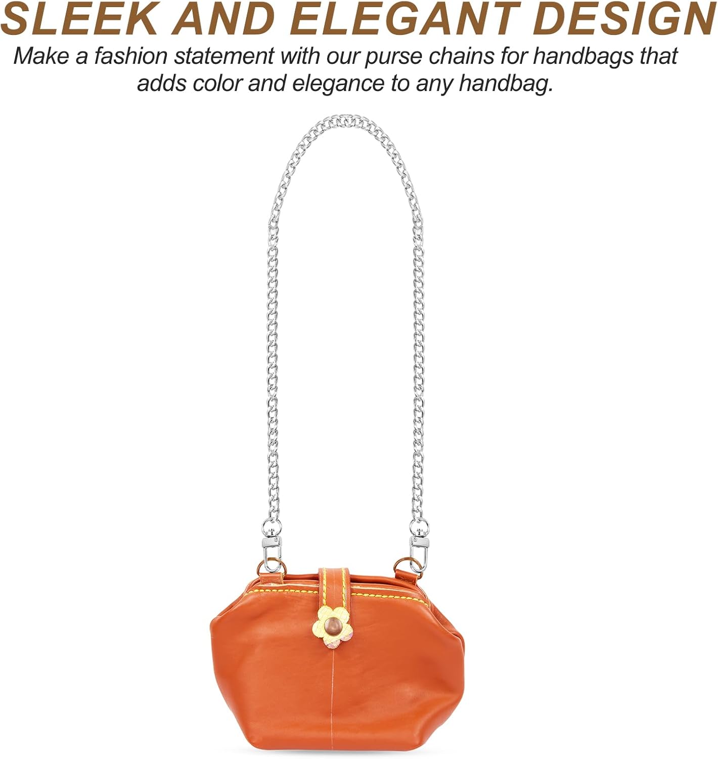 PATIKIL 47.2" Flat Purse Chain, 4 Pack Silver Chain Purse Strap Handbag Chains Crossbody Straps Extender for Tote Wallet Clutch Satchel Short Bag - Image 4