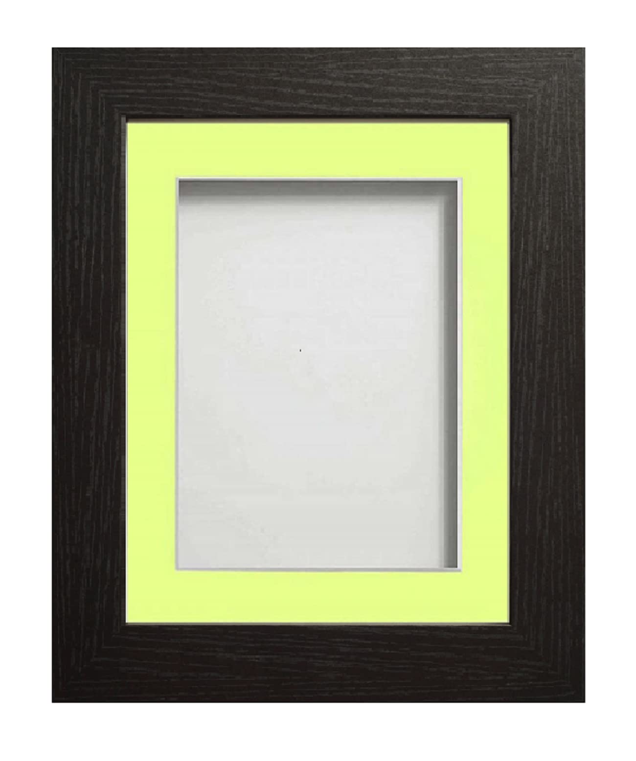 Frame Company Watson Black Picture Photo Frame fitted with Perspex, 24x18 inch with Lemon Bon Bon Mount for image size 18x12 inch