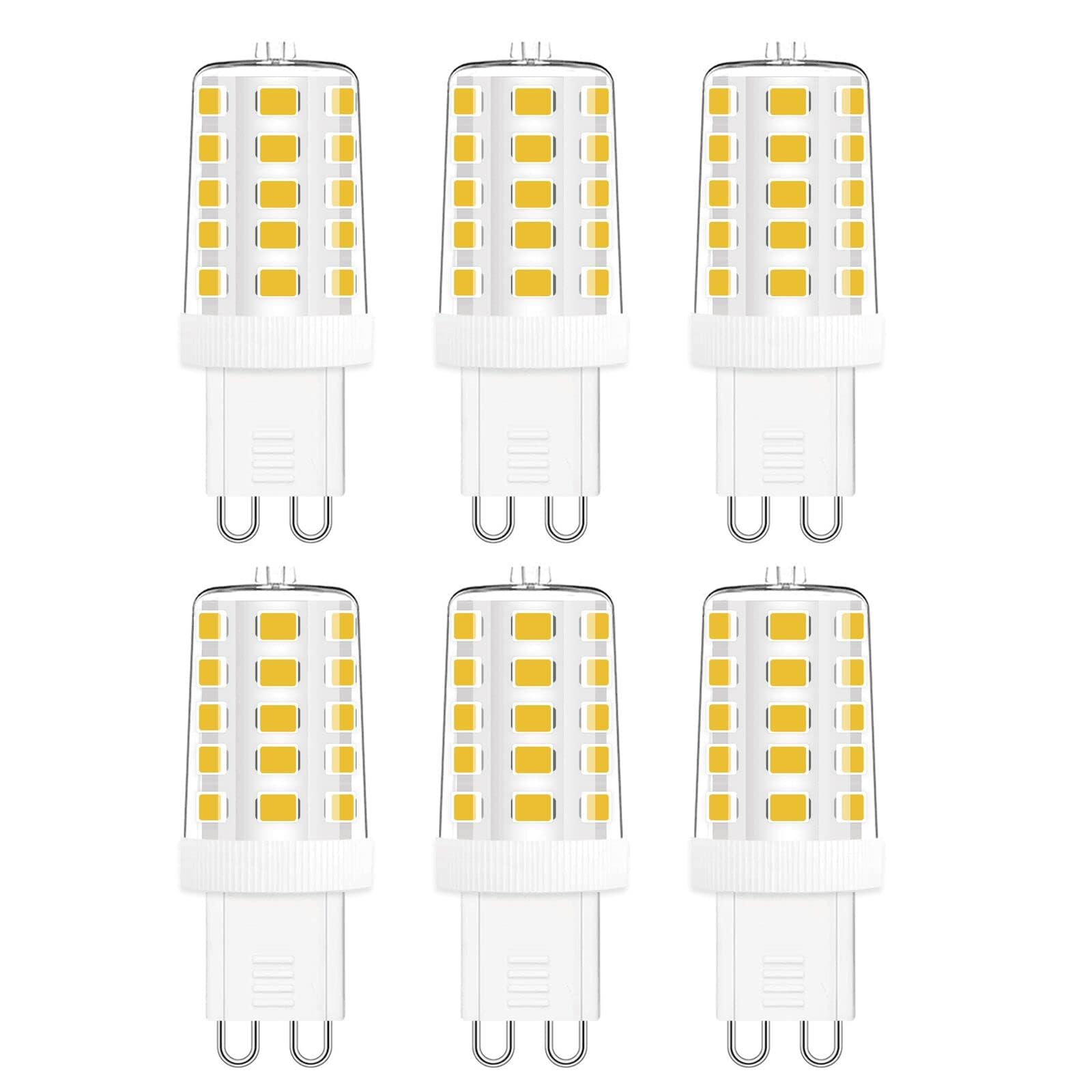 Noobibaba G9 4W LED Bulbs Cool White 6000K, 35W Halogen Light Bulb Replacement, Flicker Free Design for Chandelier Pendant Sconces, Non-Dimmable 220V-240VAC 6-Count