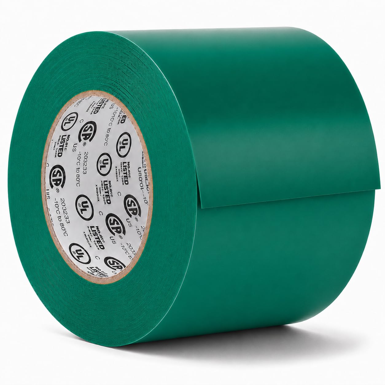 GGR Supplies EL-766AW Green General Purpose Electrical Tape, 3 Inch x 66 Feet, 7 Mil PVC, UL/CSA Listed Core, 600V Flame-Retardant Insulation for Wire Splicing, Bundling &amp; Color Coding, Pack of 1