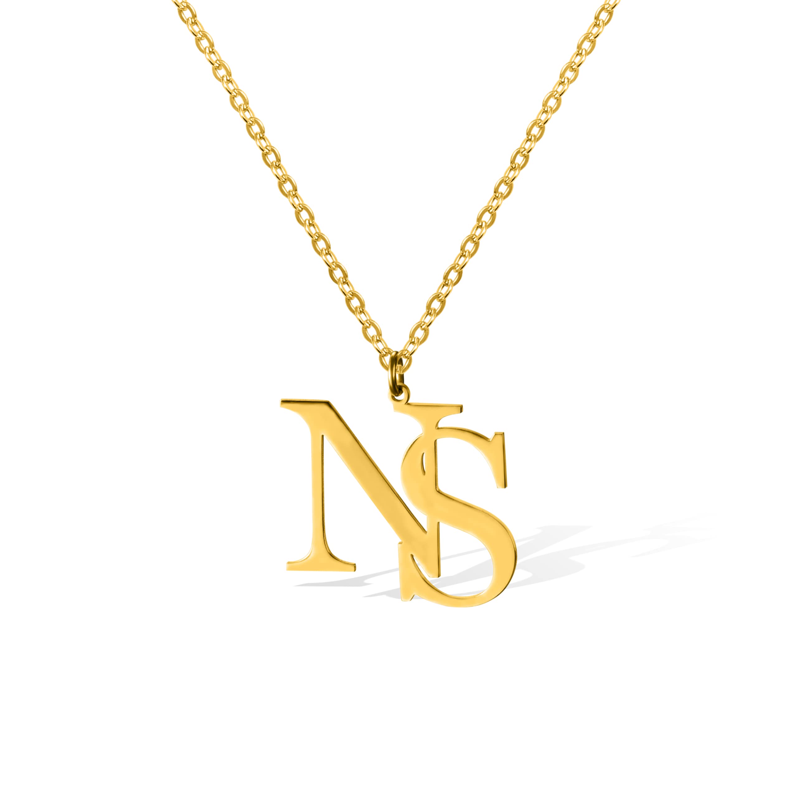 NICEDREAM Personalized Two Initials Necklace Gift for Women Lover Best Friend Minimalist Double Letters Pendant Custom 2 Initial Couple Necklace