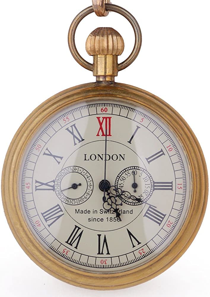 DODO DEER Vintage Copper Design Hand Winding Mechanical Pocket Watch Mens Watches Gift Idea