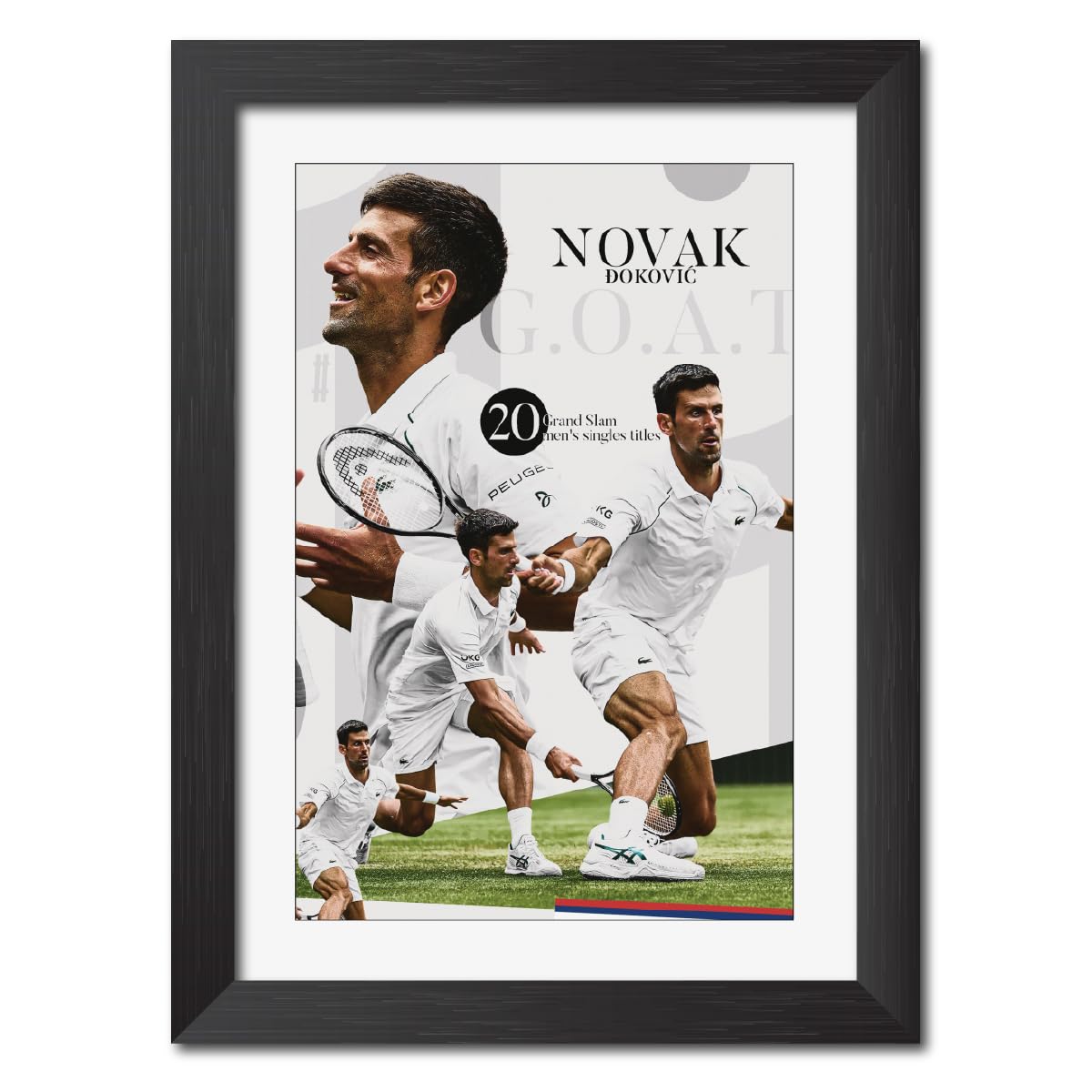 TenorArts Novak Djokovic Poster Tennis Player Laminated Art Print