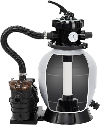 Miniatura 6 de Bomba de filtro de arena de 13 pulgadas, 3434 GPH 34 HP filtro de arena para piscina sobre el suelo y en el suelo de hasta 8500 galones, con válvula