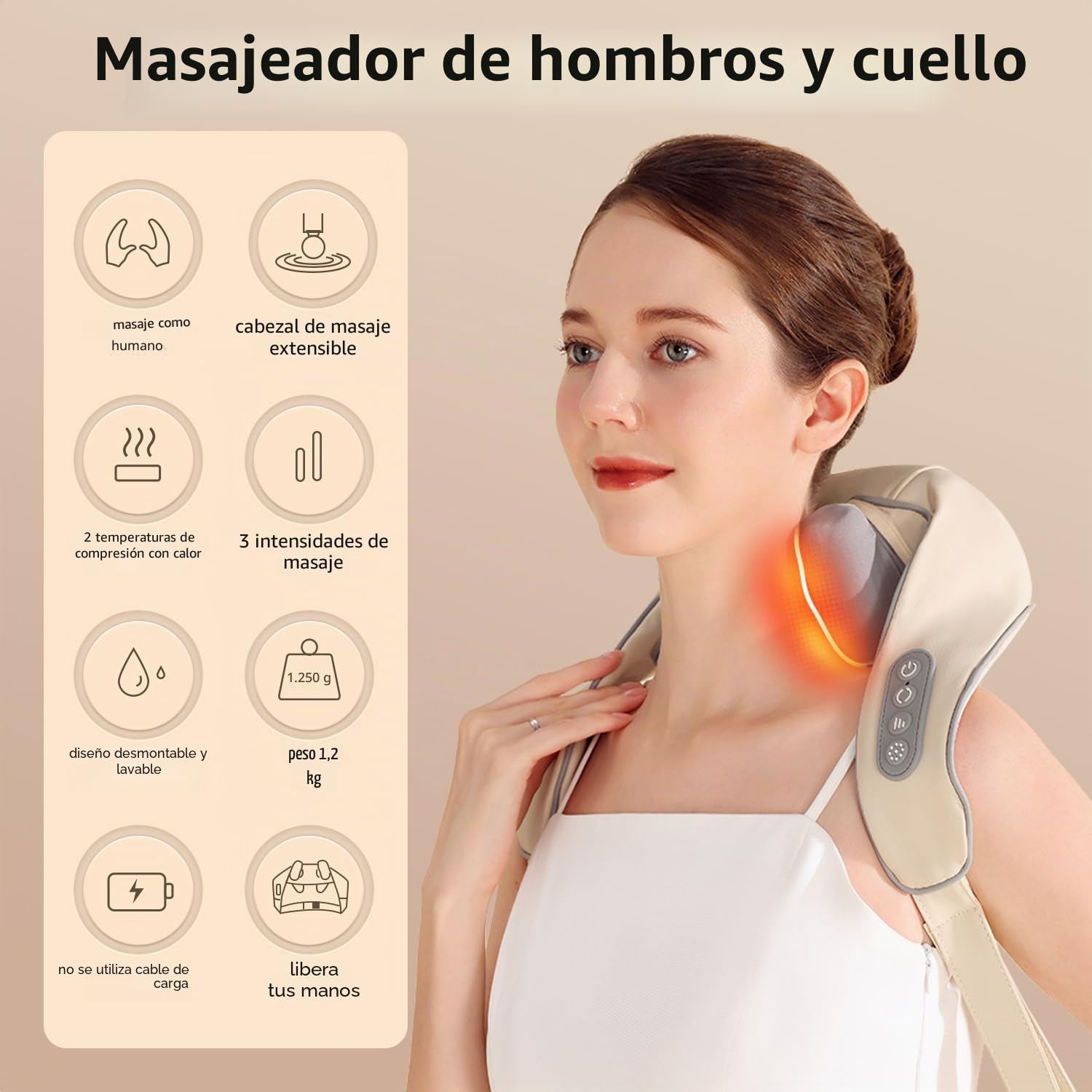Masajeador de cuello con calor, masajeador de hombros Shiatsu, masajeador eléctrico de acupresión para cuello, regalo de San Valentín para padres, ancianos, salud, mujeres, hombres, masaje de