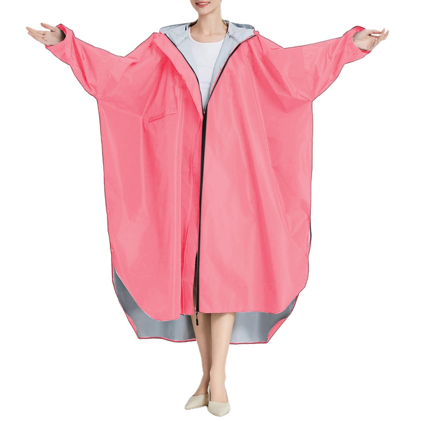 Generisch Poncho antipioggia per adulti, unisex, lungo, per attività all'aperto, con cappuccio, materiale alla moda, per ciclismo, escursionismo, viaggi