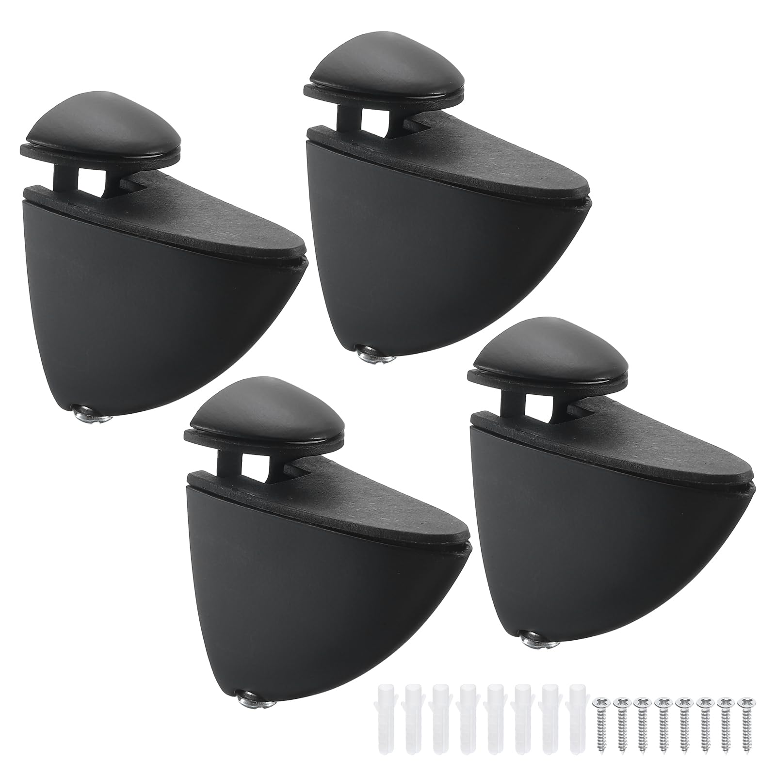 Support d'étagère en verre luxueux uxcell finition poudre noire robuste lot de 8