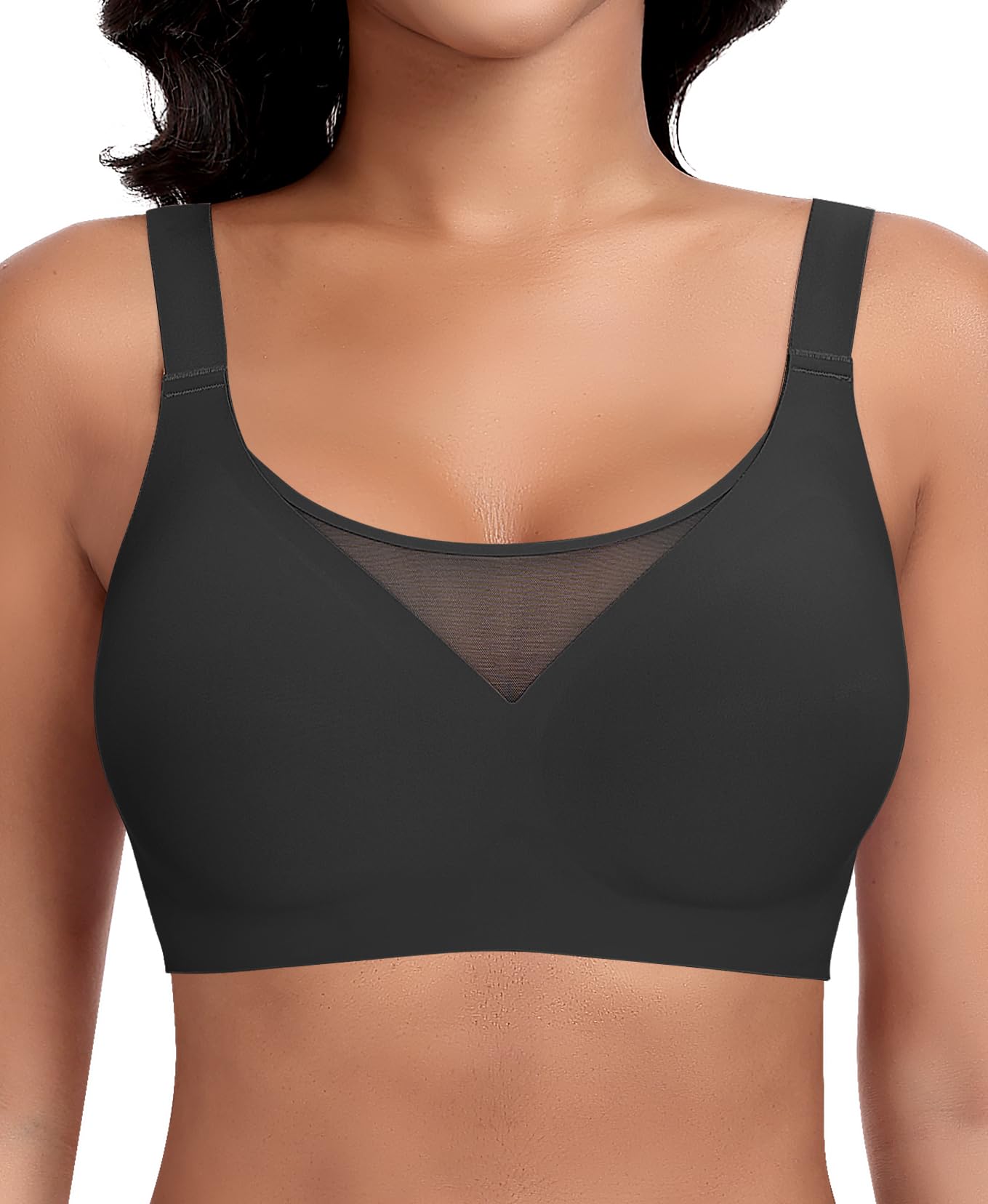 SINFLA Seamless Bras for Women No Underwire Wireless Tshirt Bra Comfort Back Smoothing Bralettes with Support