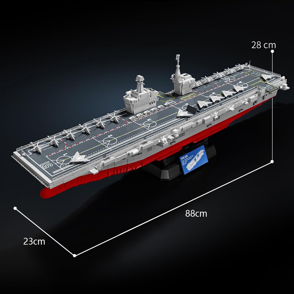 39045 Typ 076 Amphibische Assault Ship Bausteine Set, 4526 Teile der Militärserie 1:300 Skala Schlachtschiff Modell Bausteine Set, Erwachsene Sammelspielzeug Geschenk Schlachtschiff Modell