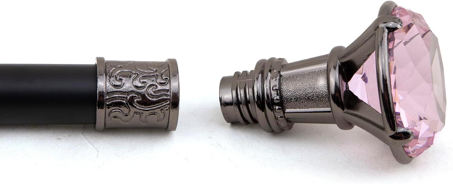 Pink Diamond Type Silver Walking Cane Fashion Decorative Walking Stick Gentleman Elegant Cosplay Cane Knob Crosier 93cm