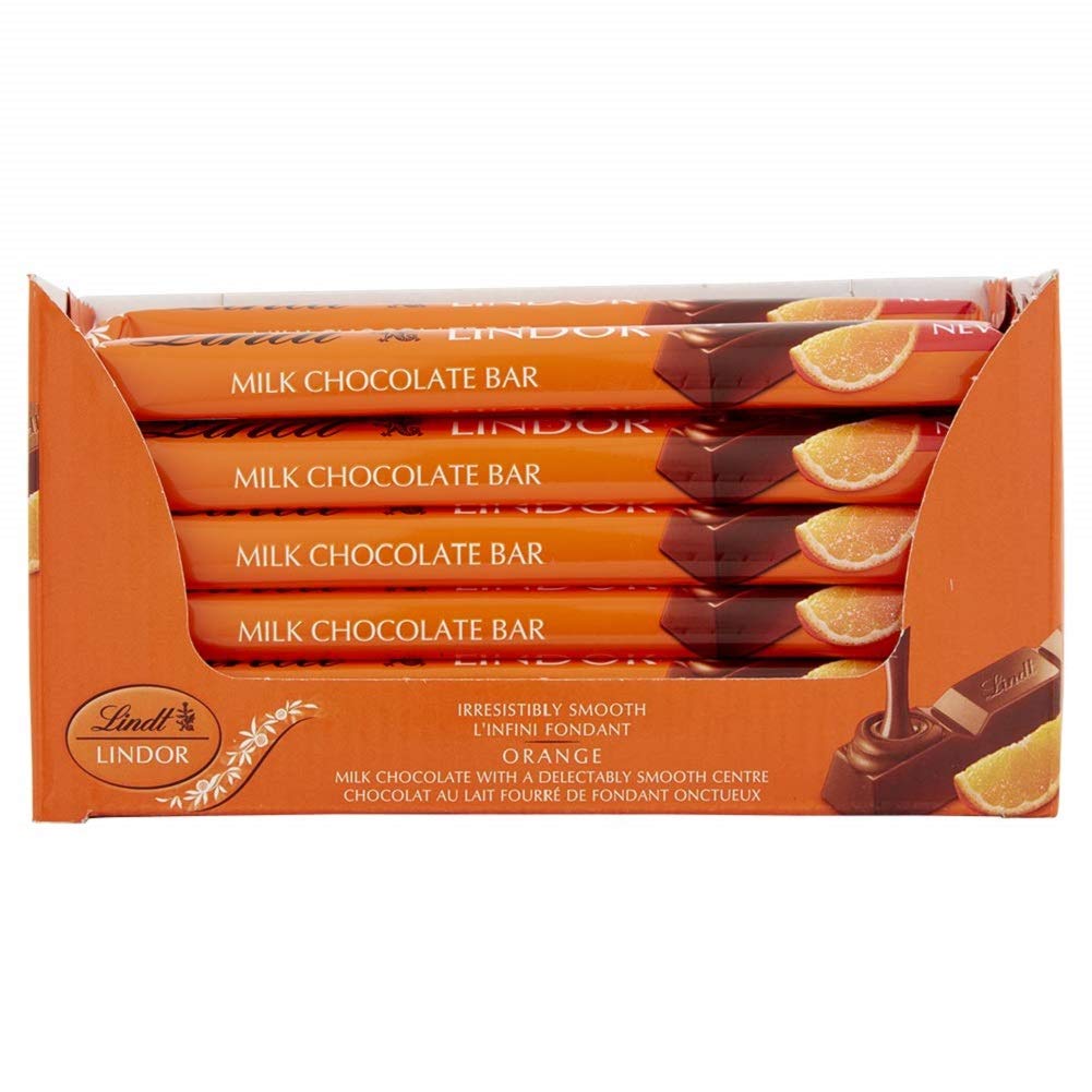 Buy Lindt LINDOR Milk Orange Chocolate Snacking Bar (Pack of 24) Online at desertcart UAE