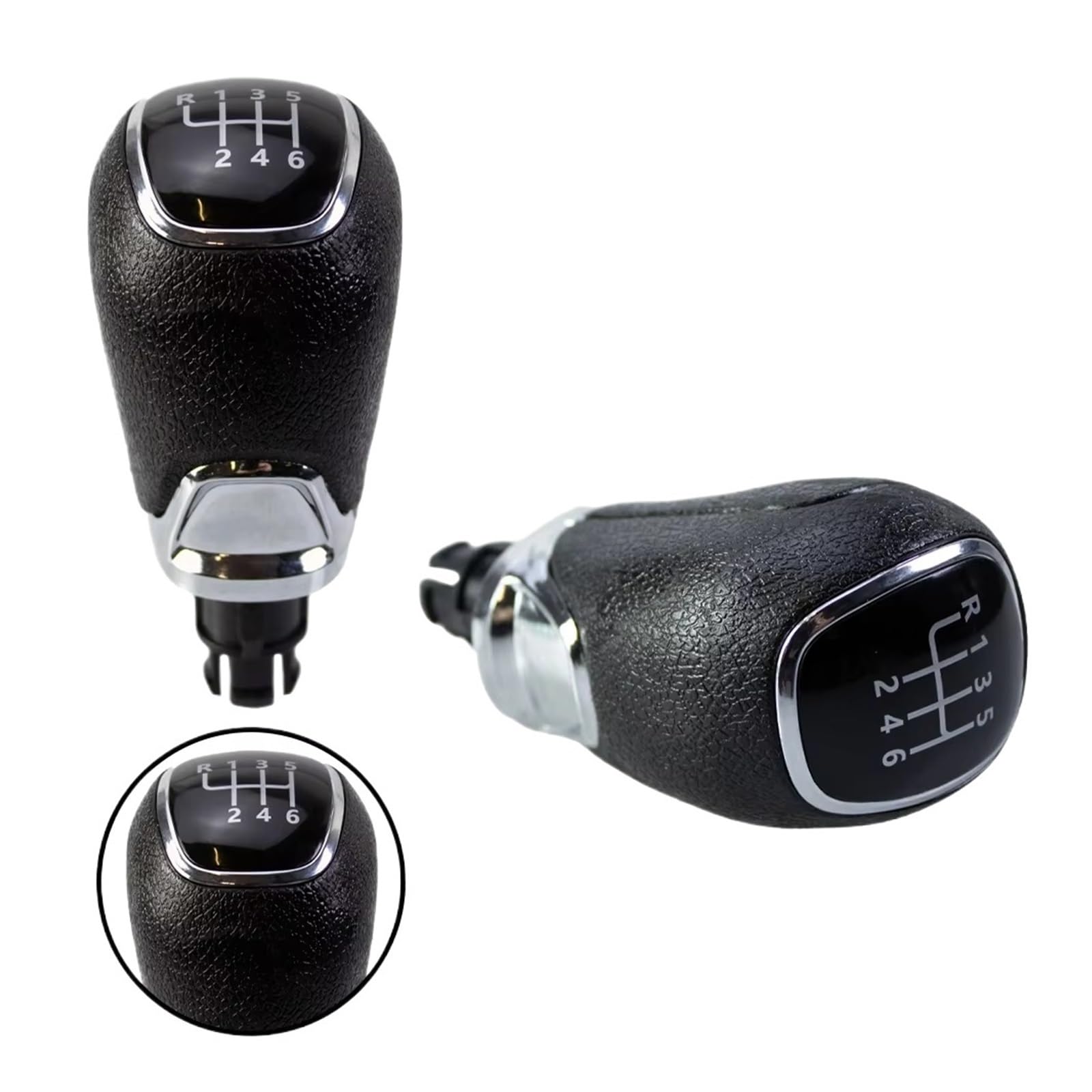 Qwqaab Black 6 Speed Manual Gear Knob Manual 5/6 Speed Gear Shift Knob Pu Abs For Skoda For Octavia A7 Mk3 2014-2019 Transmission Shifter Handle(Black 6 Speed)