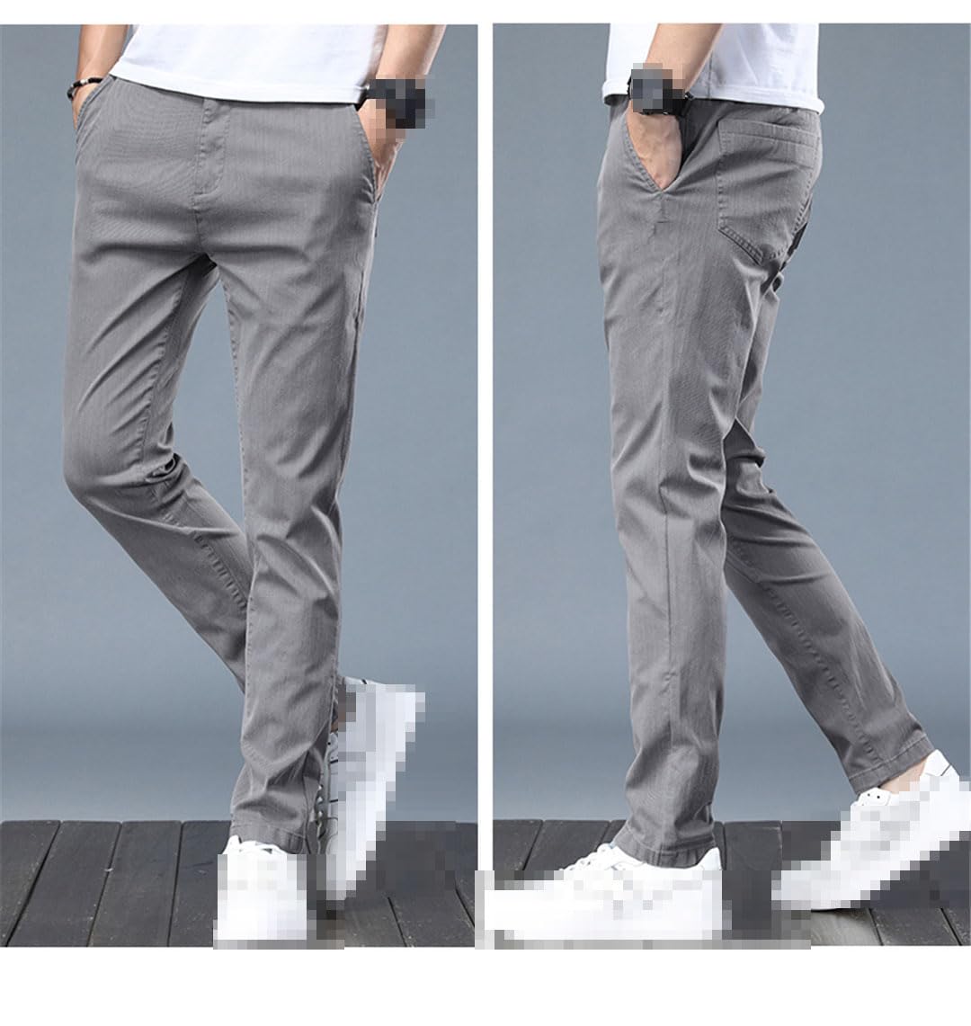 Vogrtcc Pantalones Casuales para Hombres Pantalones Elásticos Delgados Y Rectos Pantalones Elásticos para Oficina