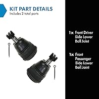 Vista 516 de TRQ, junta de rótula inferior delantera para el lado del conductor y del acompañante