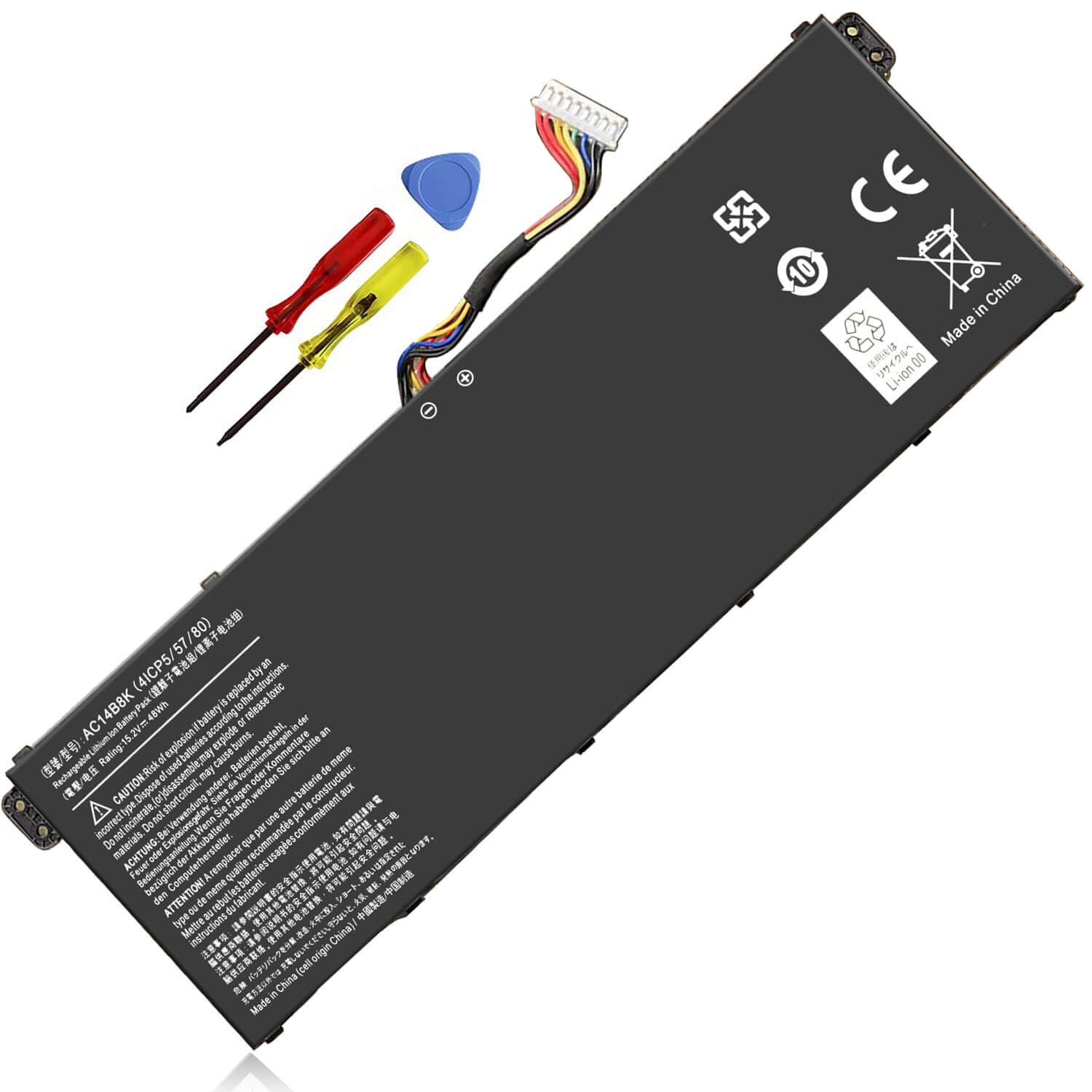 AC14B8K 4ICP5/57/80 Battery for Acer ASPIRE 5 A515-51 V3-372T R5-571T R7-371 ES1-511 ES1-512 ES1-531 ES1-711-P1UV Nitro 5 AN515-51 Spin SP111-31 Chromebook CB3-531 CB3-531-C4A5 CB5-571 Swift 3 SF314
