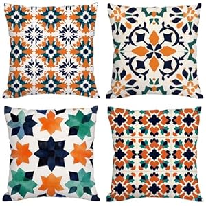 Hooyuubo Outdoor Kissenbezug Geometrie 55x55 cm 4er