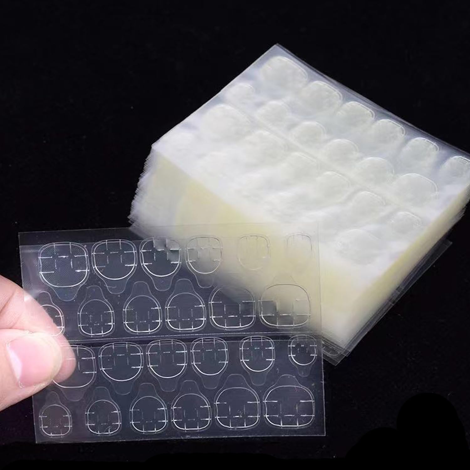 Lot de 720 tampons adhésifs pour ongles avec 24 tampons par feuille - Colle gel pour accessoires de salon de manucure et bricolage