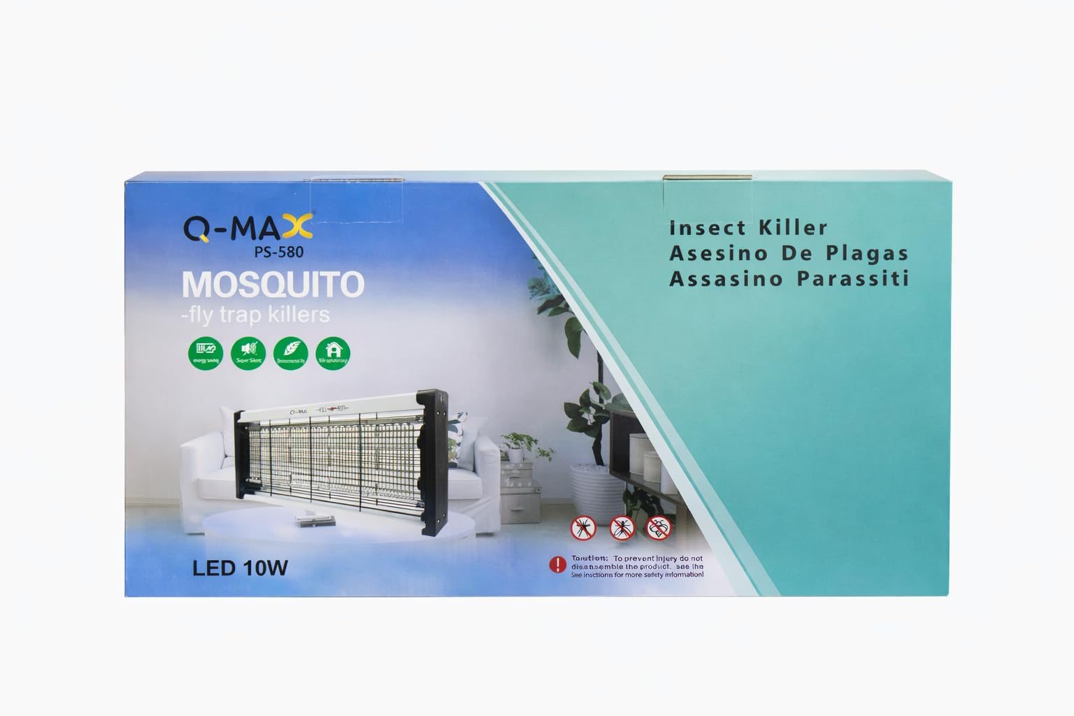 AKSU Q‑MAX ÇİFT UV IŞIKLI 10W SESSİZ SİNEK ÖLDÜRÜCÜ ELEKTİRİKLİ PS‑580