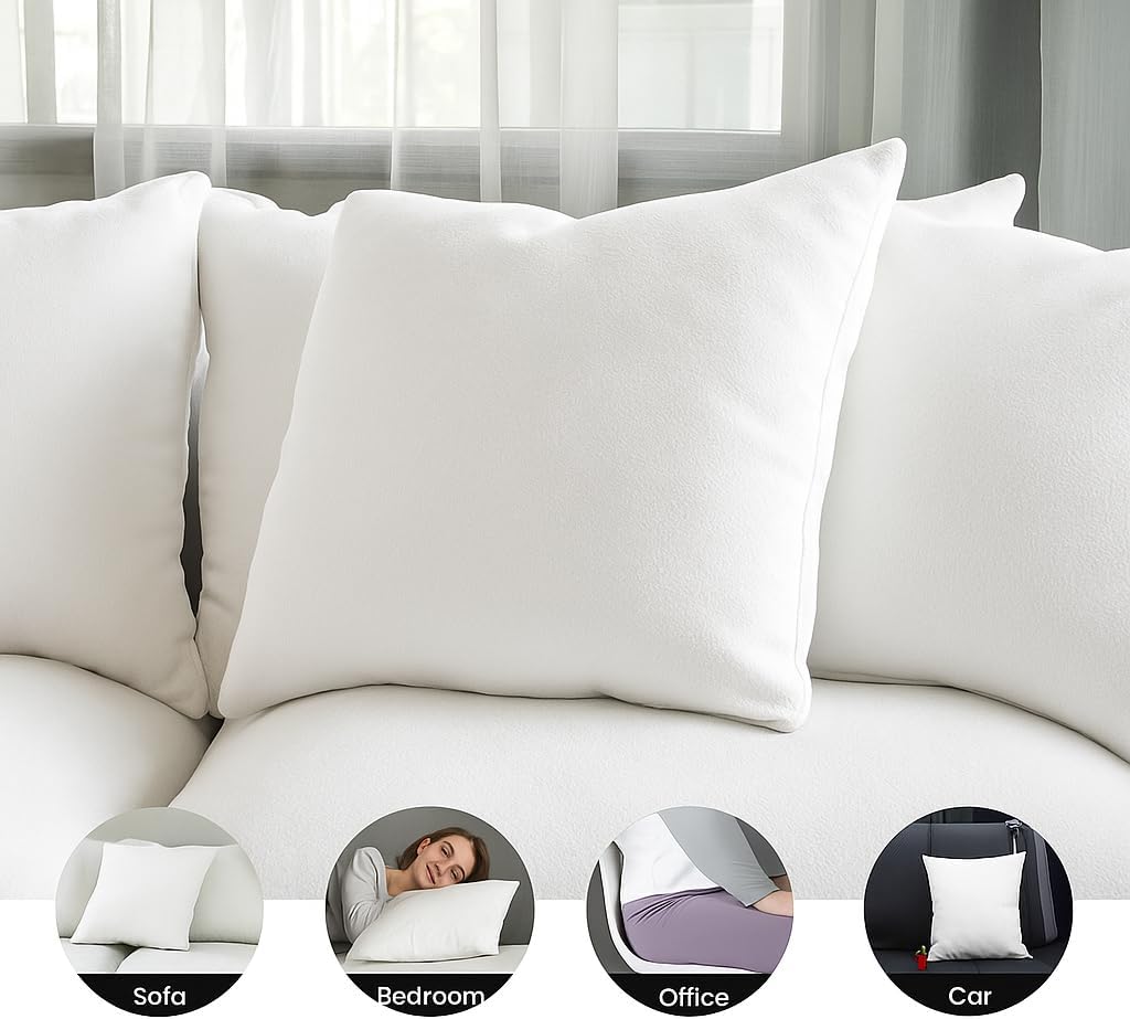 Foamily Throw Pillow Inserts 100% Cotton 24x24 Pillow Inserts for Decorative Pillows for Couch and Bed Indoor Cotton Pillow Stuffing - Image 4