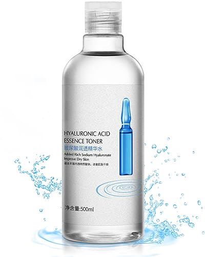 Tónico hialurónico para rostro con tóner de ácido hialurónico de 16.9 fl oz, hidratante, hidratante - antienvejecimiento - suero hidratante