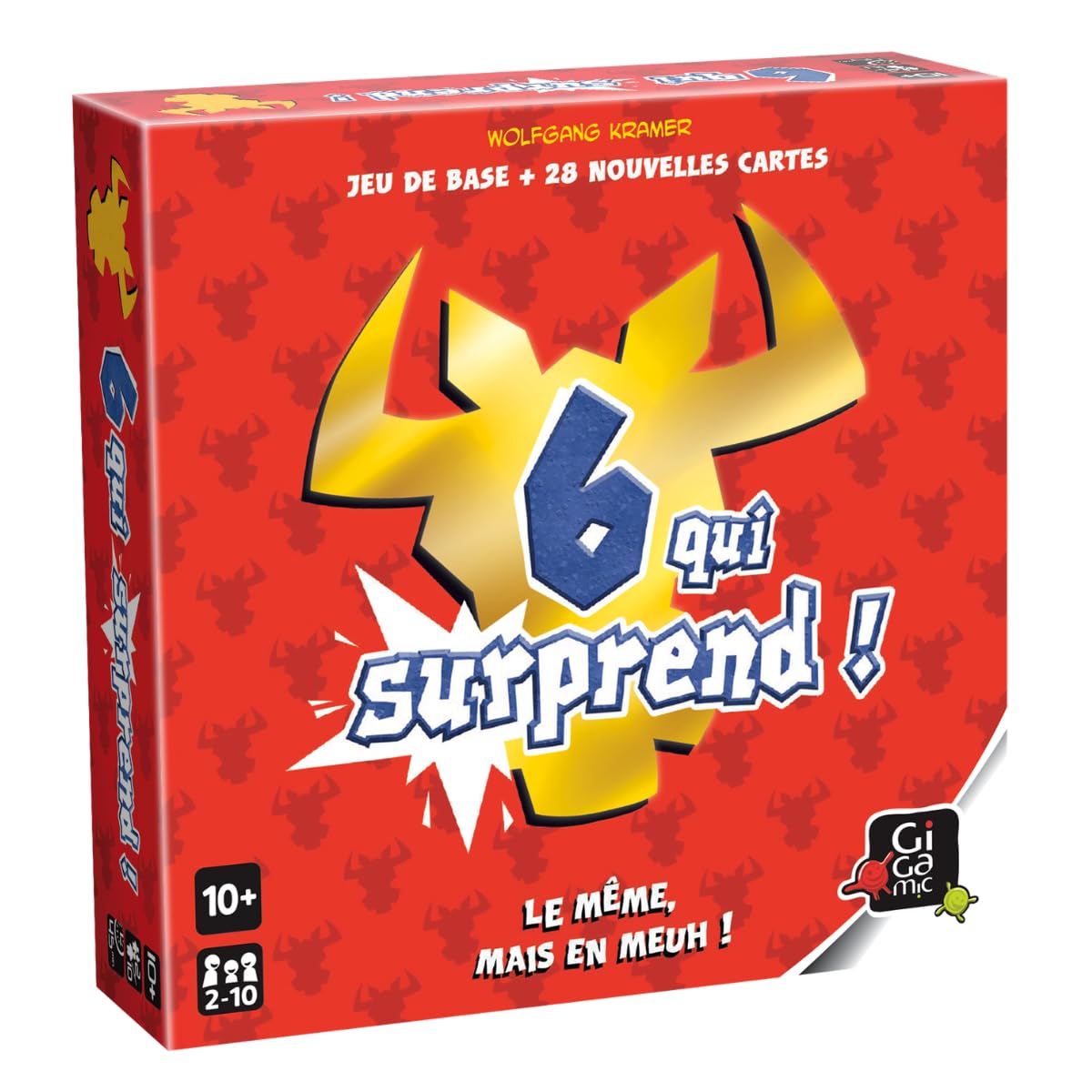 GIGAMIC - 6 Qui Surprend ! - Jeux de société - Jeux de cartes dès 10 ans - Jeu d'ambiance pour enfant, famille et amis - 28 Cartes Spéciales - De 2 à 10 joueurs - 45 Min - Version Française - AMZIX