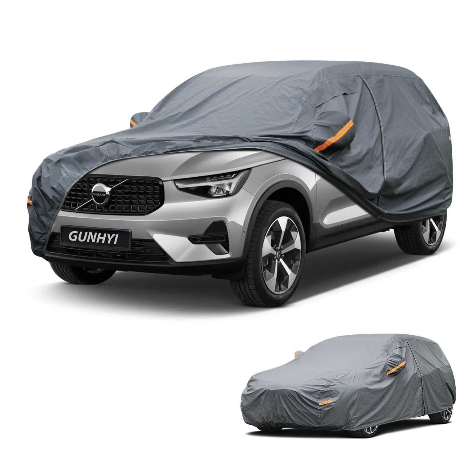 GUNHYI Premium Car Cover Custom Fit Volvo XC40, 16 Layers Heavy Duty Car Cover Waterproof All Weather with Zipper Door for Sun Rain Snow Dust Uv Protection
