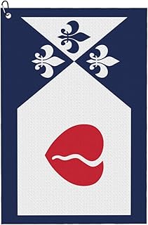 Flag of Creve Coeur, Missouri Golf Towel 16 x 24 Inch Golf Towels for Golf Bags Polyester Golf Towel with Carabiner Clip Men and Women Golf Accessories