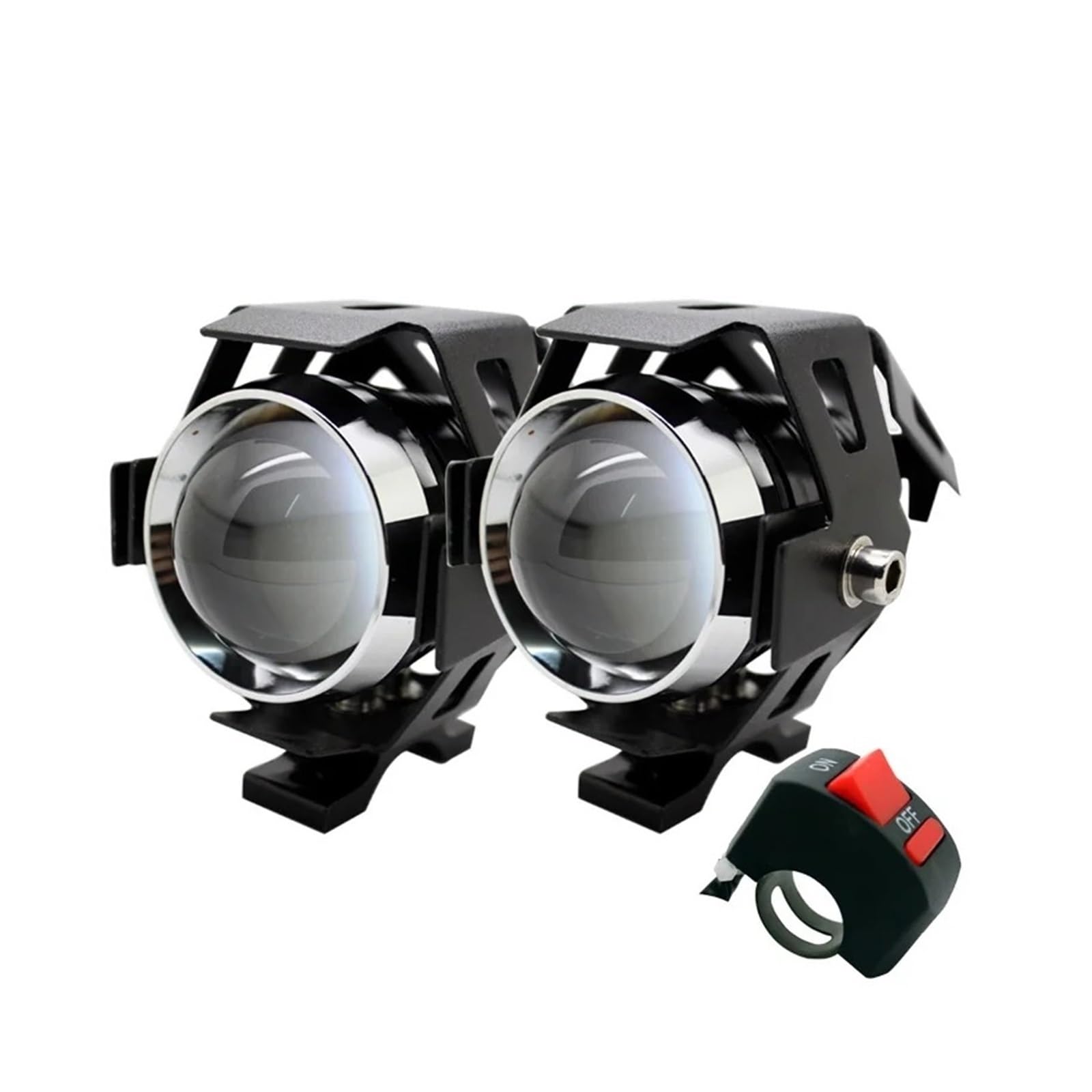 2 Pz/set U5 LED Faro Per Moto 3 Modalità 3000LM Proiettore Per Fendinebbia Fanale Anteriore Moto(Black Shell)