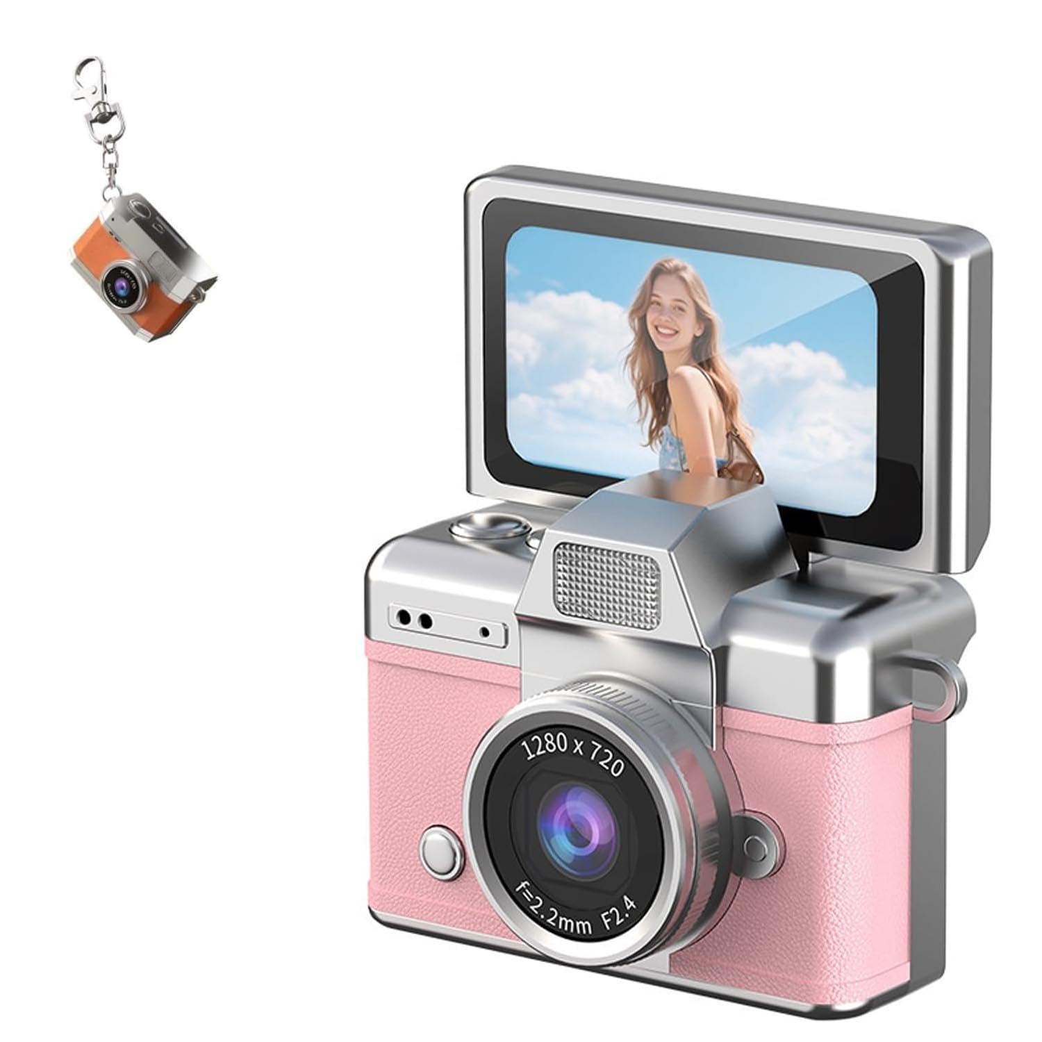 Thumb-Sized Flip Screen Mini Camera, Mini Keychain Digital Cameras, 180°Flip Screen, Video Mode, Multi-Style Beauty Filters-image-16