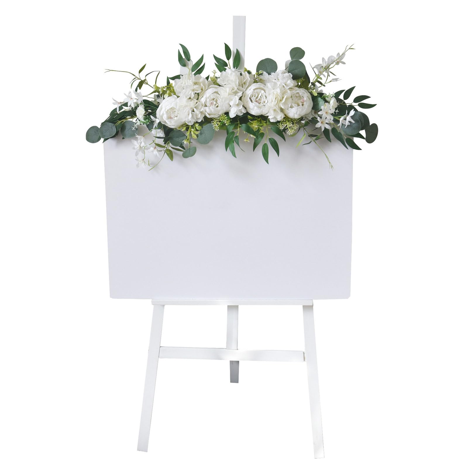 Pepwe White Realistic Artificial Flower Swag Wedding Ceremony Sign Flower For Wedding Reception Backdrops Flower Arrangements