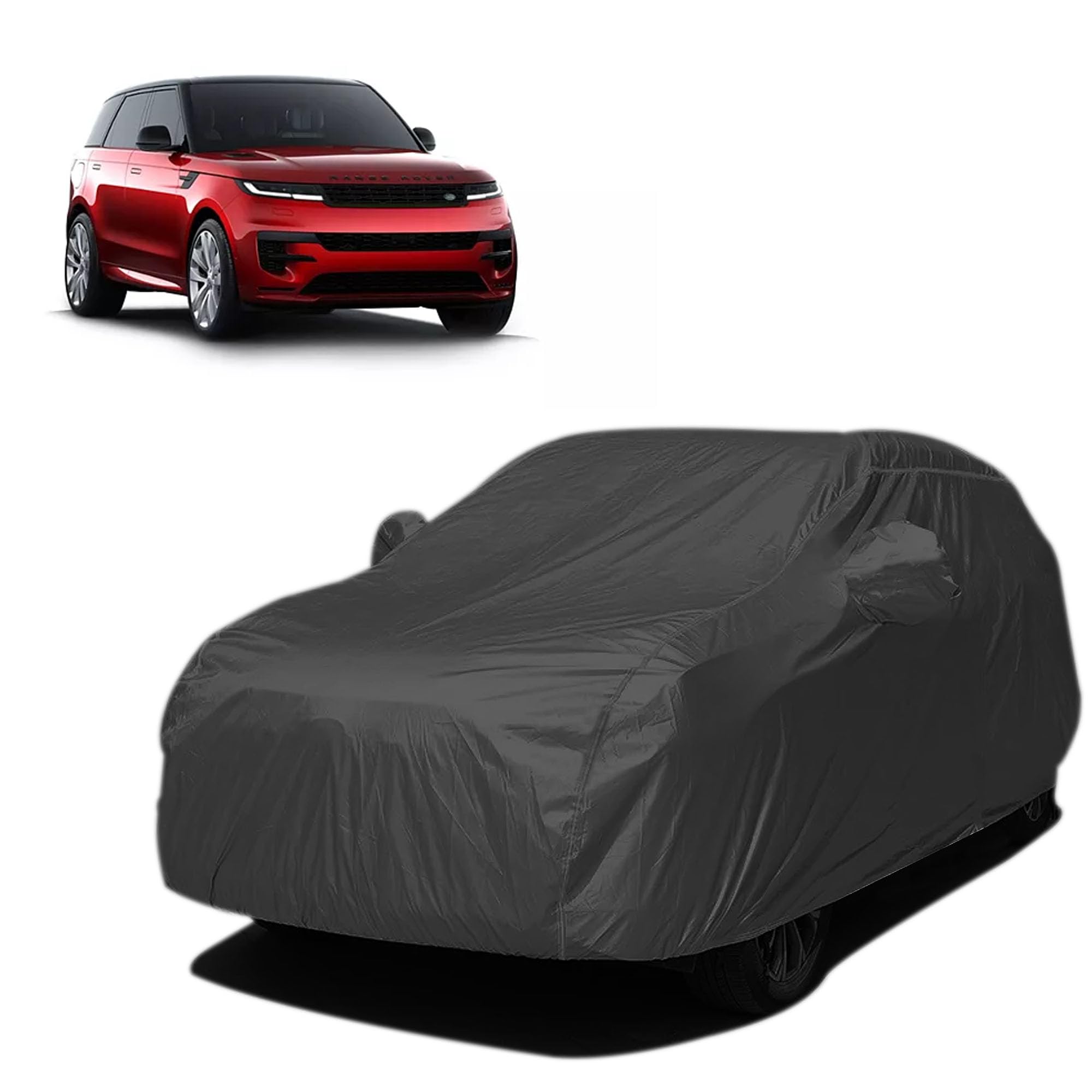 BABBLINGS Car Body Cover Compatible with LND Rovr Range Rover Sport Waterproof Heavy Duty Car Body Cover + Sun Protection + Triple Stitched + Mirror Pocket