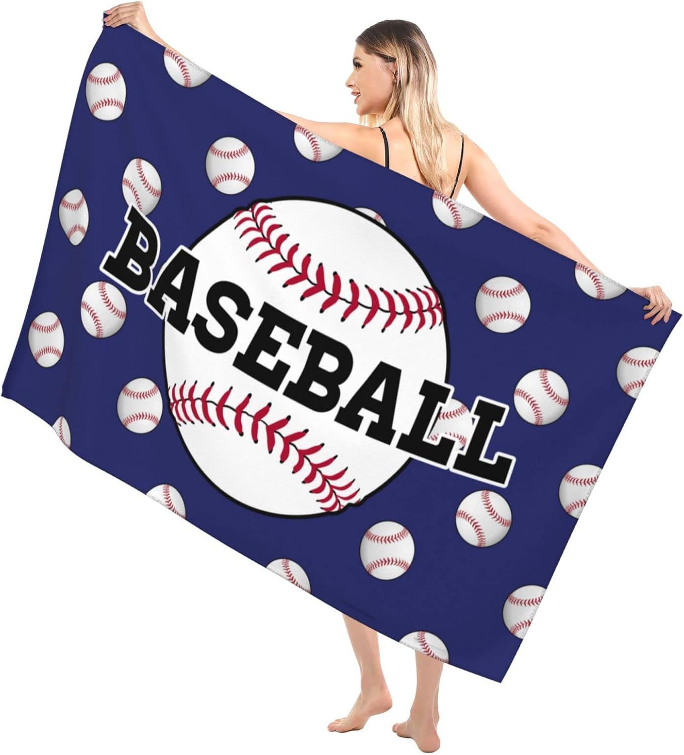 LOTSFUNS Microfiber Beach Towel Baseball Bath Towel