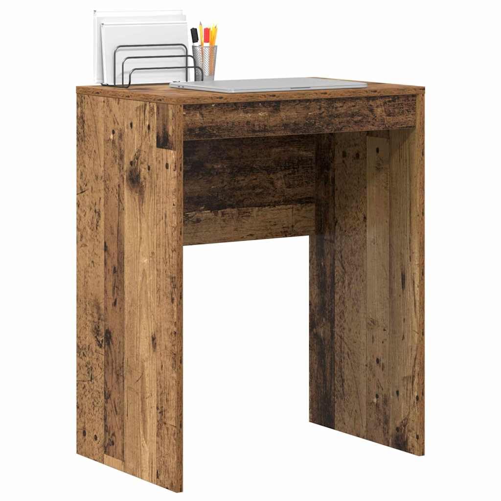 Scrivania in legno anticato, 60 x 40 x 76 cm, struttura in legno, postazione di lavoro compatta, per ufficio, casa, studio, laptop, computer, gaming, con superficie di lavoro efficiente e