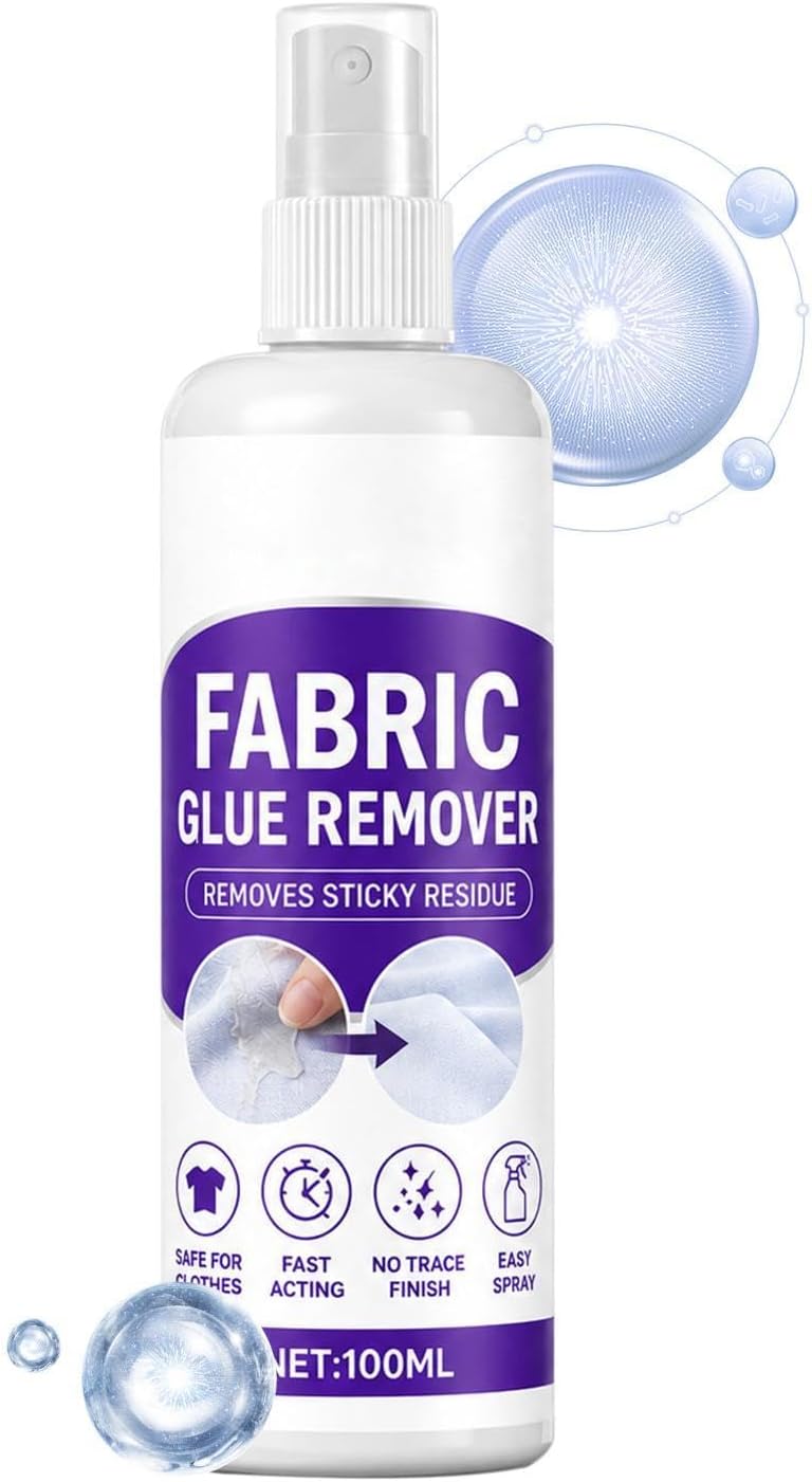 Fabric Glue Remover for Clothes, 100ml Label Stain Cleaner Spray, Cotton