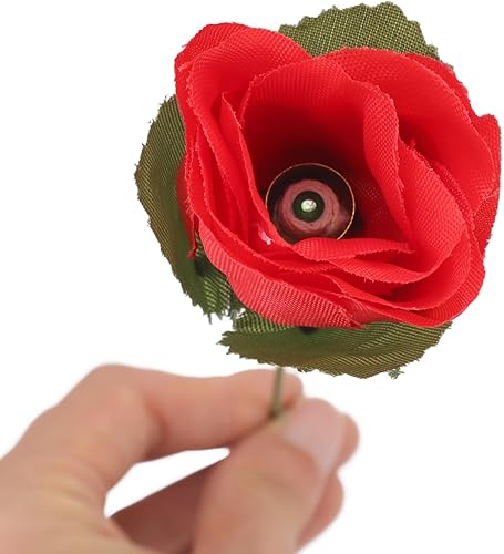 Miniatura 6 de 20 piezas de rosas con apariencia de llama, exquisitas flores, rosas, trucos, fácil operación, accesorios profesionales de mago para fiestas,