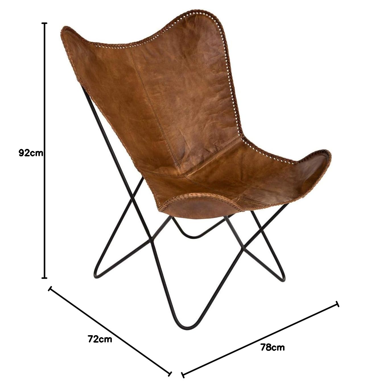 ATMOSPHERA CREATEUR D'INTERIEUR Funda 'Dario' coñac de Cuero
