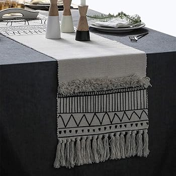 Amazon Com Kimode Moroccan Fringe Table Runner 14 X 102 In