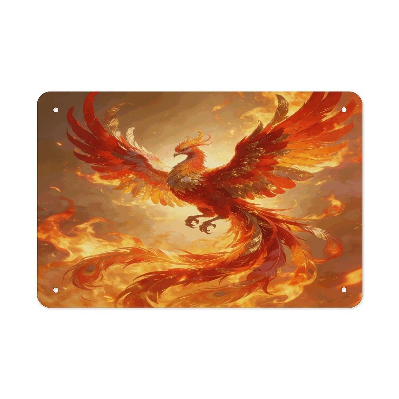 Fodpand Style Phoenix Wall Art Metal Tin Signs Bar Metal Tin Sign Wall Decor For Home Living Room Bedroom Toilet Hotel Halloween Decor Gifts 7.9X 11.8 Inch