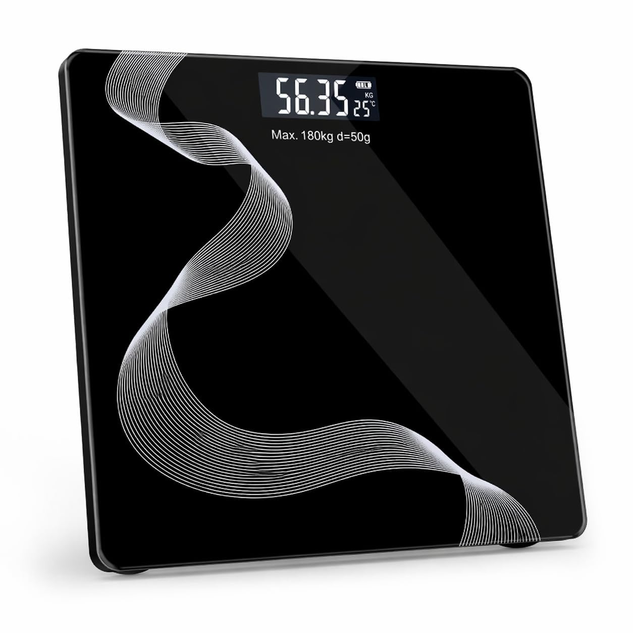 Digital Bathroom Scale for Body Weight, High Precision Weighing Machine with Backlit LCD Display, Tempered Glass Platform, Auto On/Off, 180kg Capacity, Black-picture-18