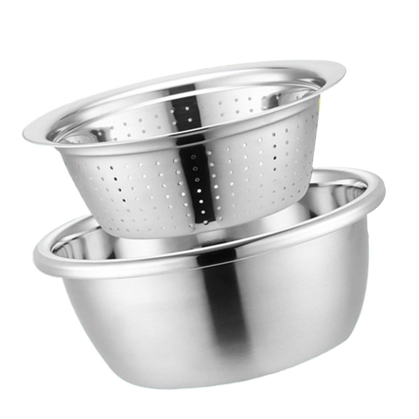 MICFENY Multifunctional Stainless Steel Basin Set Kitchen Strainer Kitchen Cooking Colander Set Suitable for Efficient Cooking