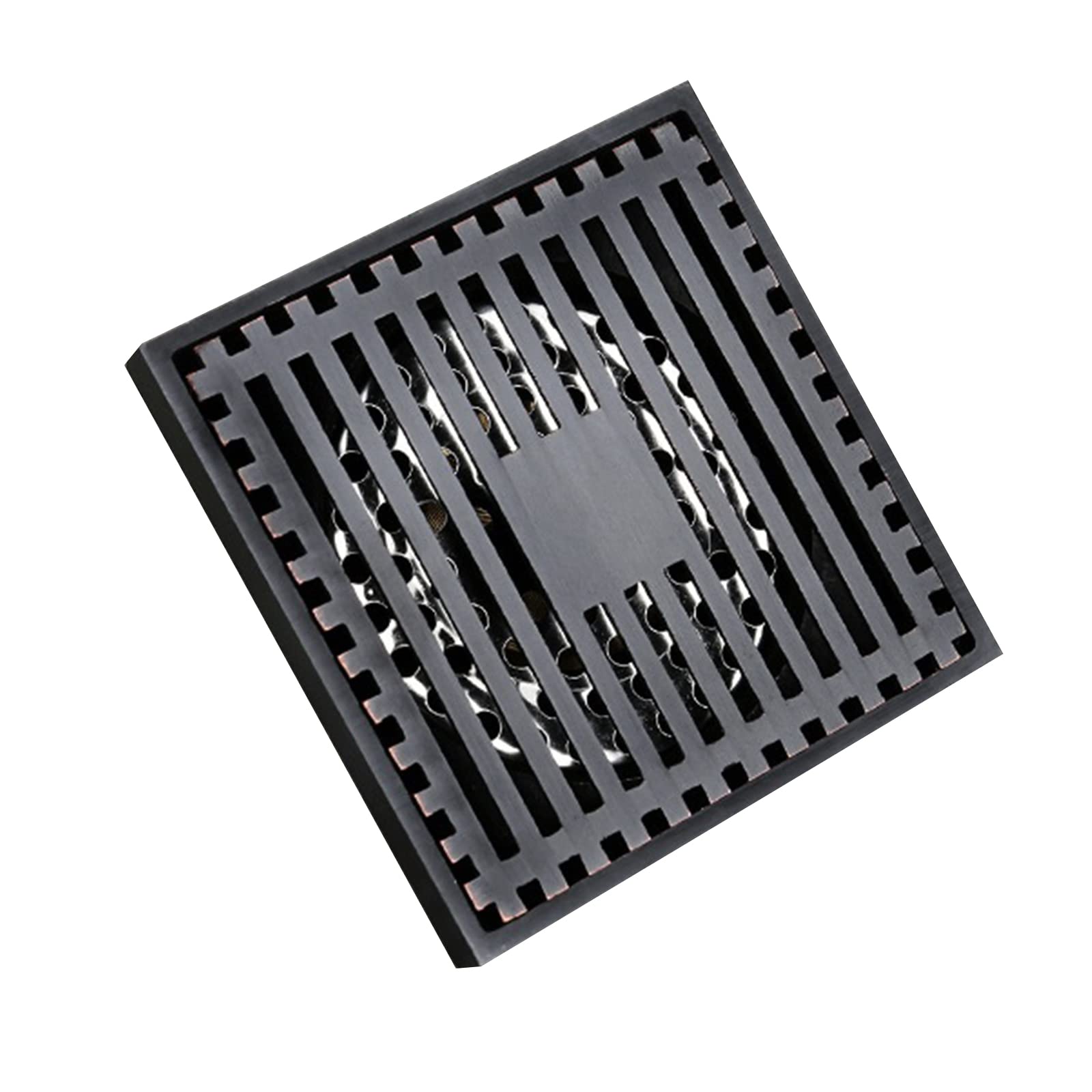 Invisible Floor Drain Square Drain Strainer Hair Catcher Anti-blocking Backflow Preventer for Bathroom Kitchen Laundry Kitchen Bathroom Sink Strainer Black Hair Catcher