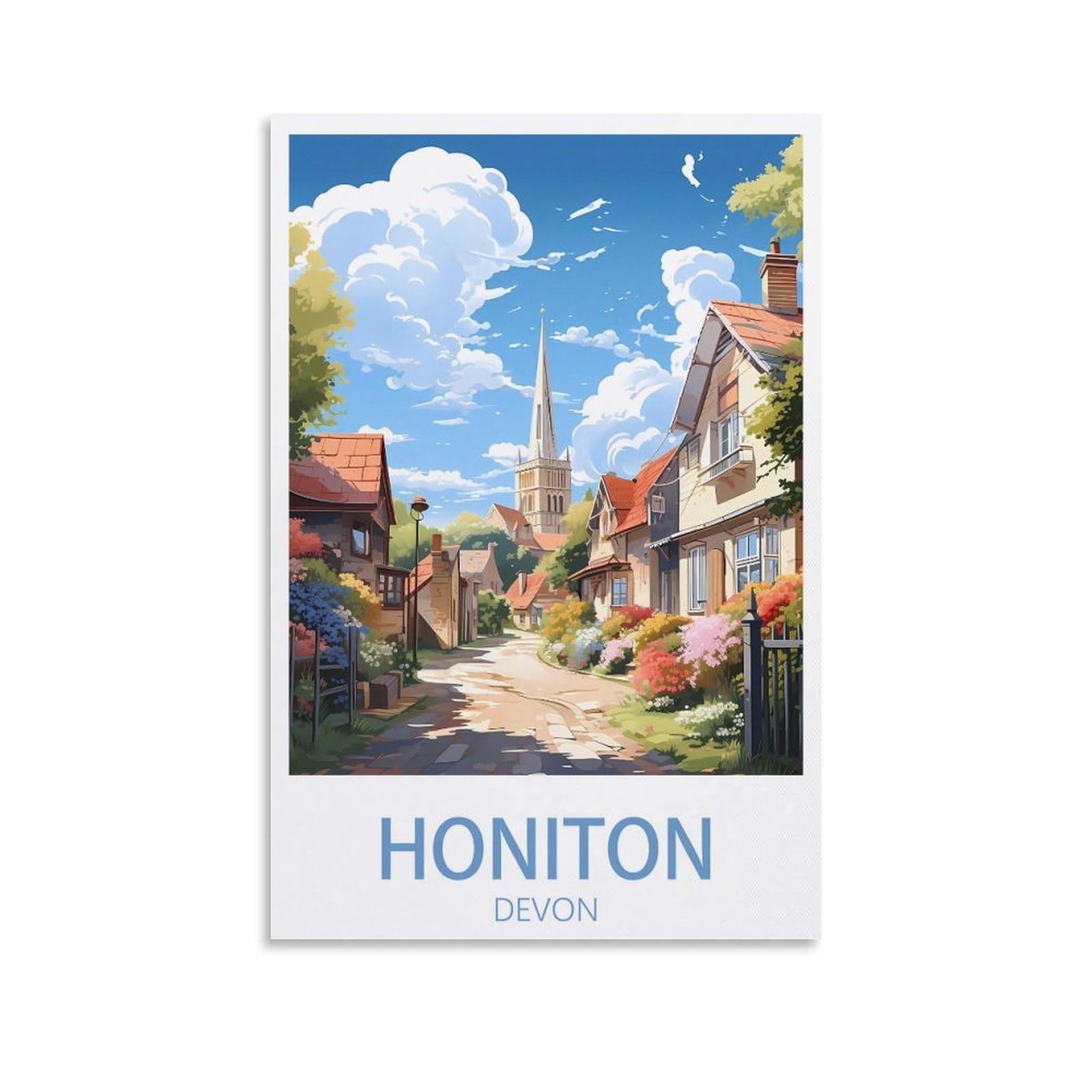 EZMLFA Diamond Painting Kits for Adults,Honiton Devon 5D Diamond Painting Kit for Adults Beginners, DIY Full Round Drill Gem Art Kits for Home 50x60cm
