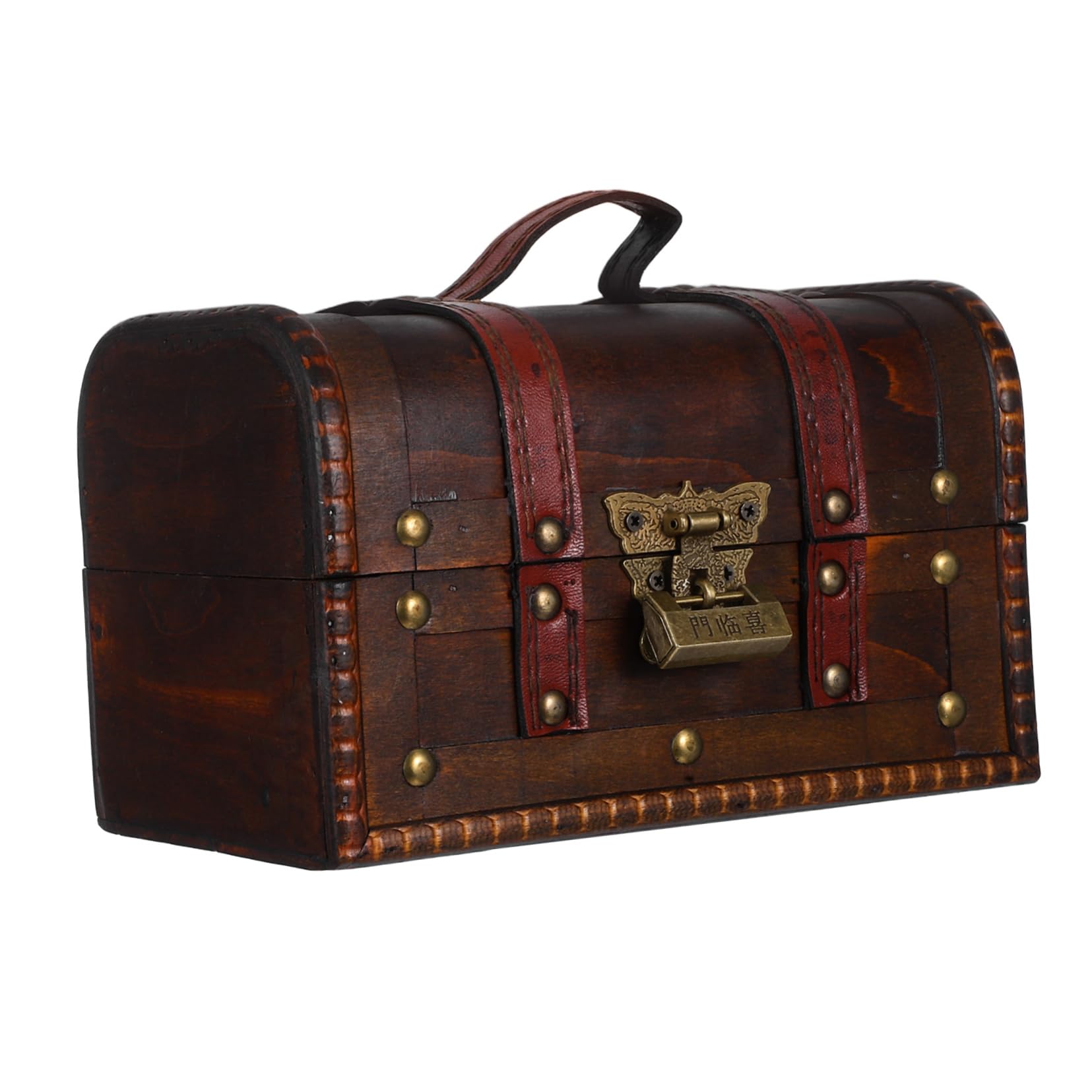Cabilock Pirate Treasure Chest with Lock Vintage Storage Organizer for Home Decoration Sturdy Craftsmanship Unique Design for Keepsakes and Treasure Storage